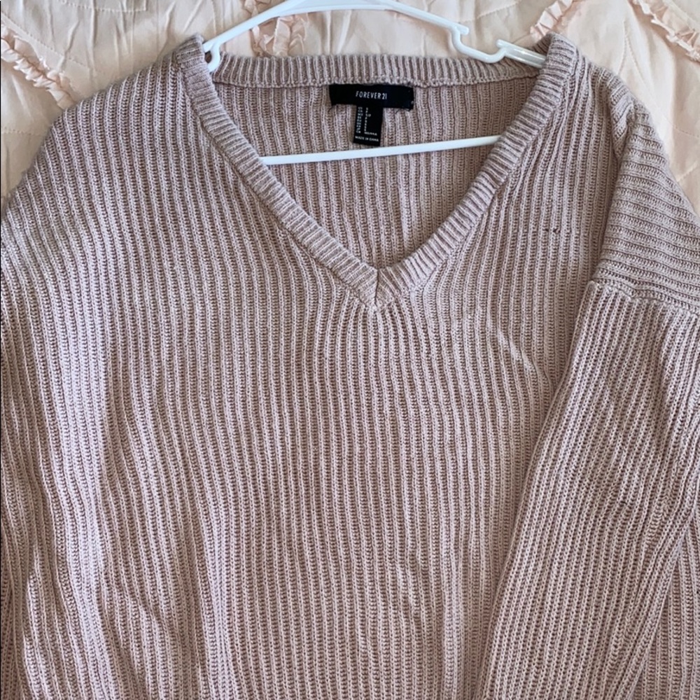 F21 Off the shoulder V-Neck Sweater